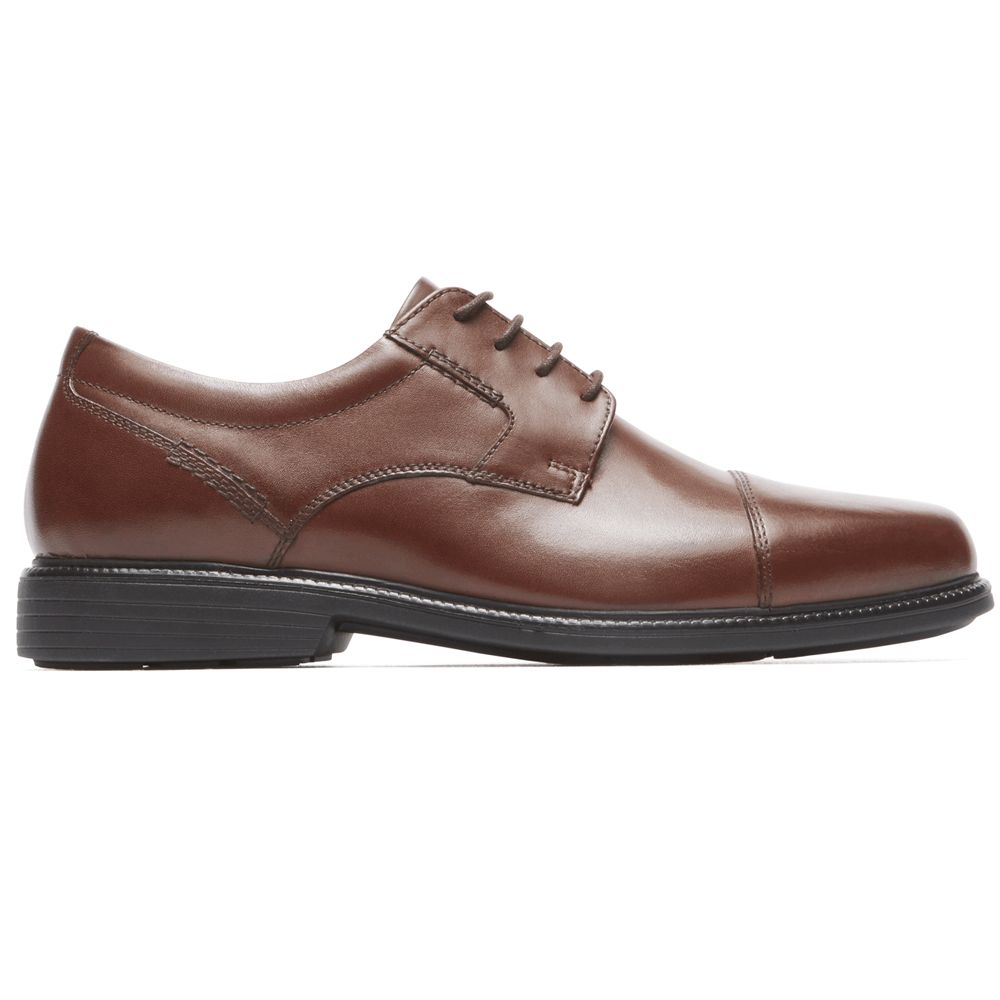 Rockport Charles Road Cap Toe - Mens Oxfords - Brown - NZ (WDT-738560)